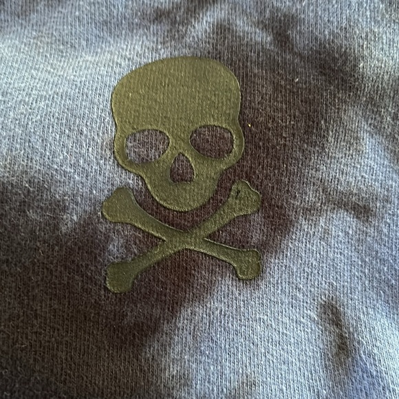 SOUL sweatshirt blue tie dye cotton skull emblem. Sz M  made in USA. unisex - Picture 5 of 5